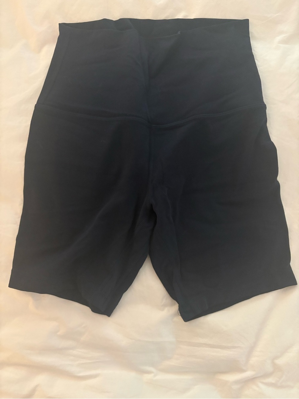 High-Waisted Black Biker Shorts - Navy Blue “8 inseam